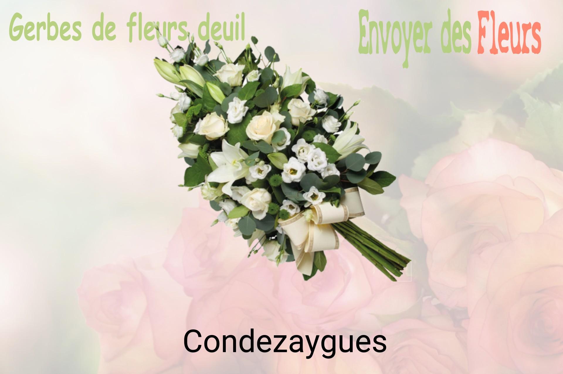 Gerbe de fleurs de deuil livrée à Condezaygues